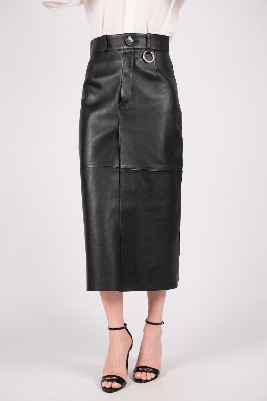 image 2 Кожаная юбка черного цвета