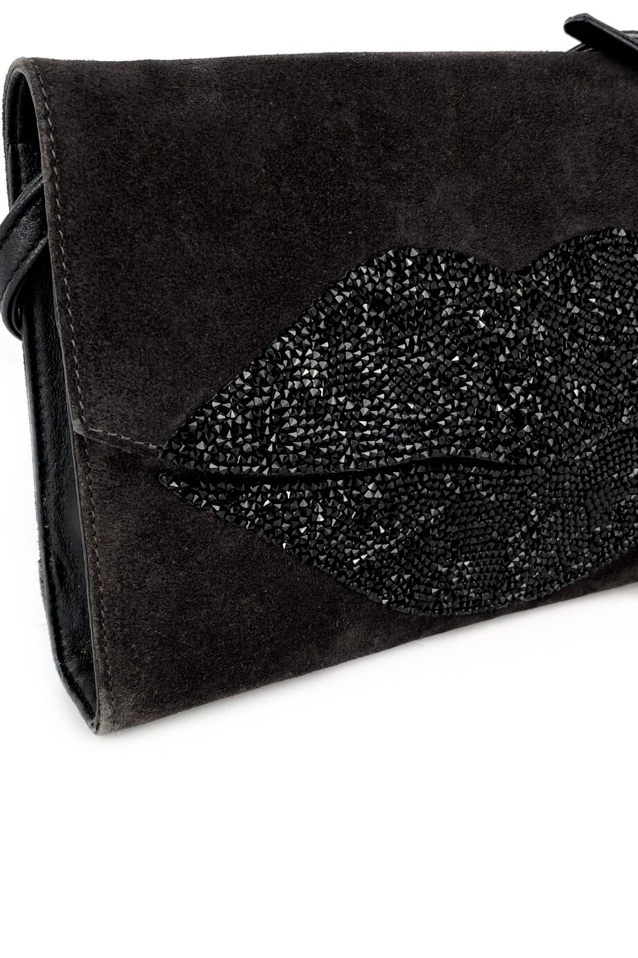 image 3 Замшевая сумка серого цвета с декором из камней