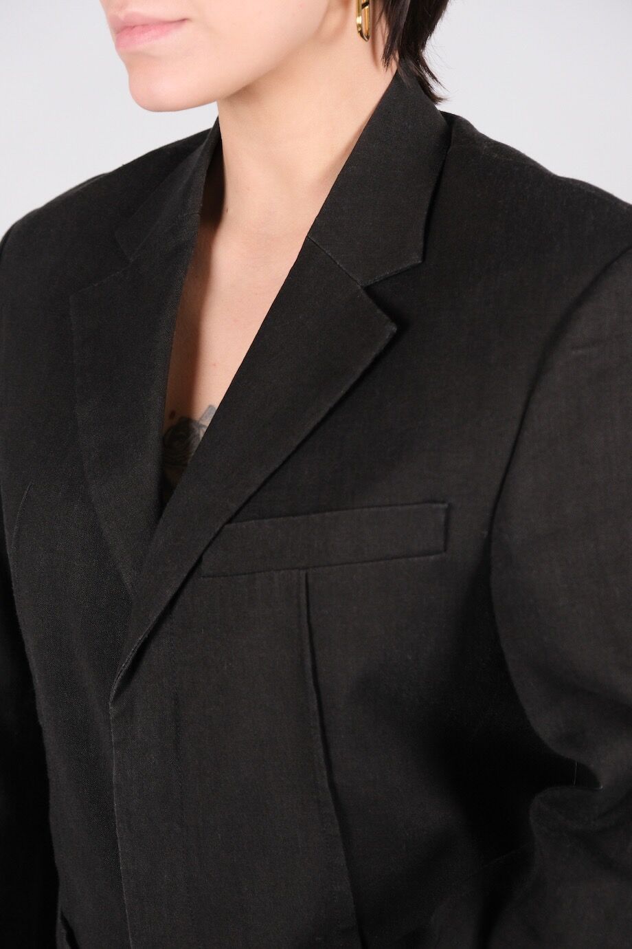 image 3 Жакет с накладными карманами черного цвета