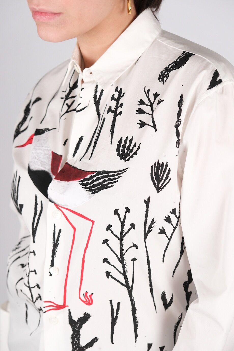 image 4 Рубашка белого цвета под запонки с принтом