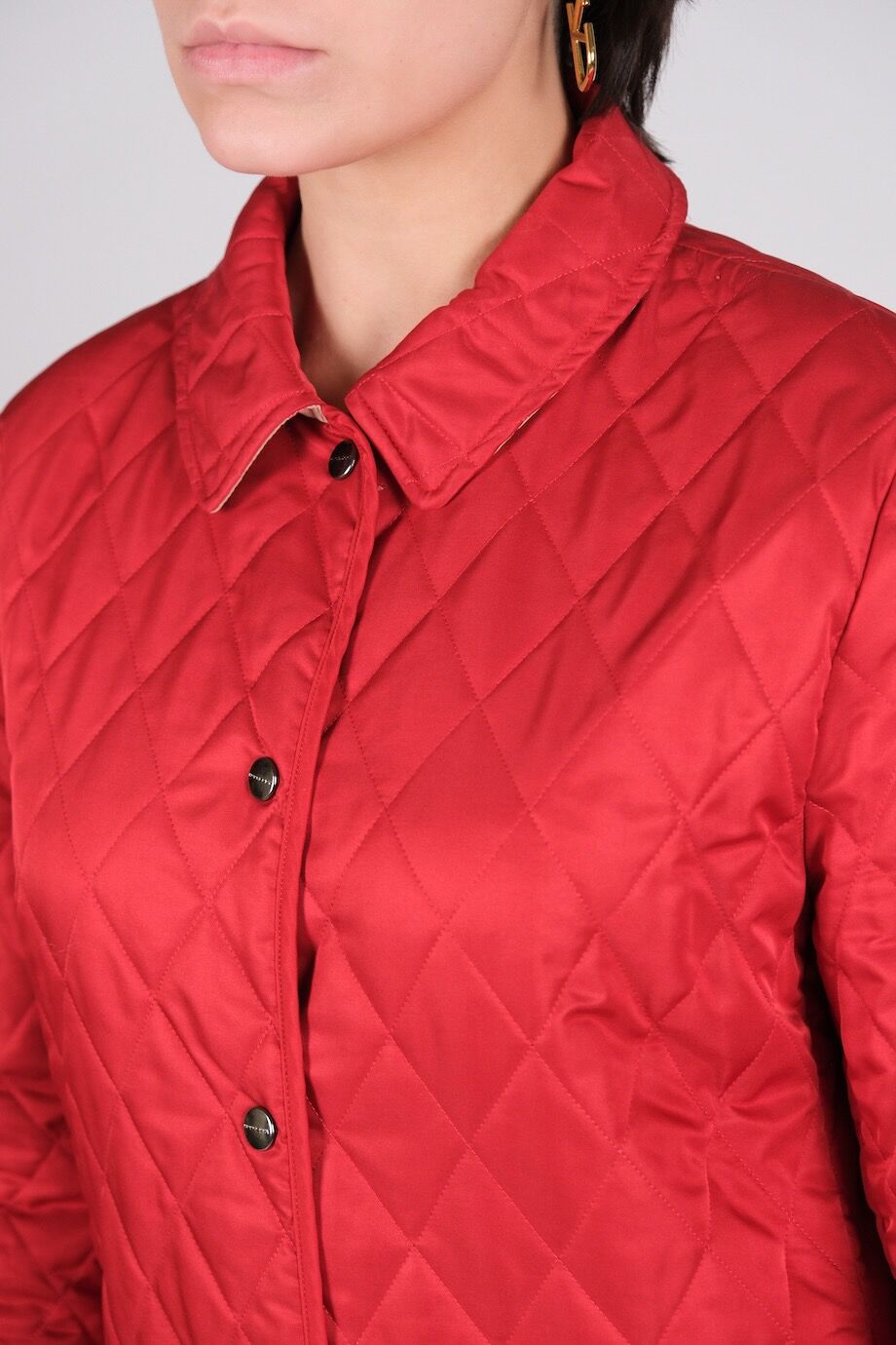 image 4 Стеганая куртка красного цвета