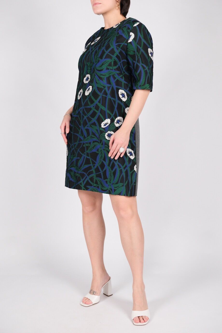 image 2 Комбинированное платье с цветочным принтом