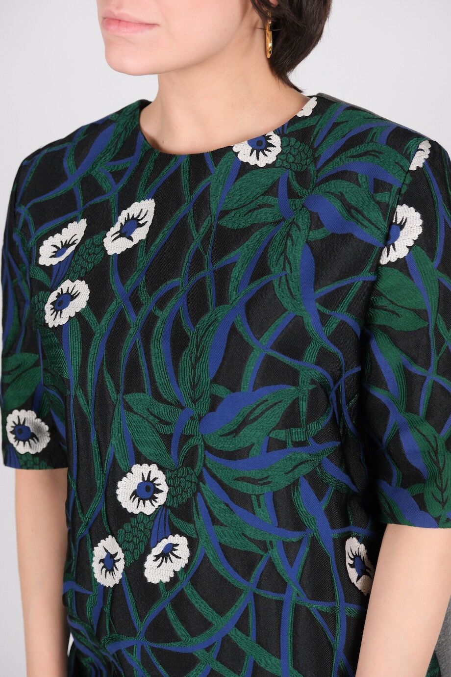 image 4 Комбинированное платье с цветочным принтом