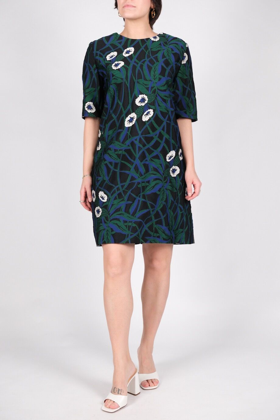 image 1 Комбинированное платье с цветочным принтом