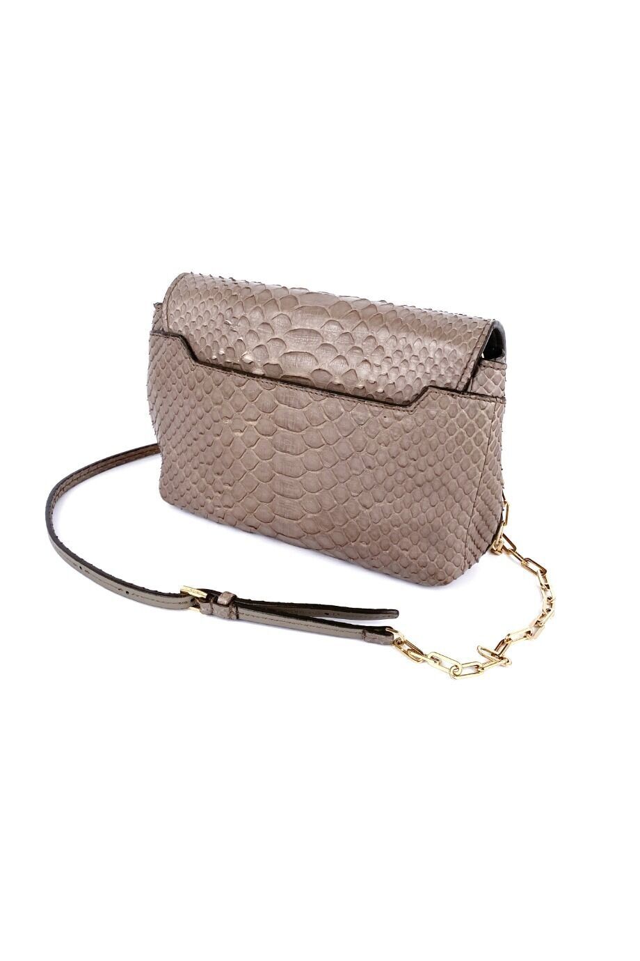 image 4 Сумка из экзотической кожи серо-бежевого цвета