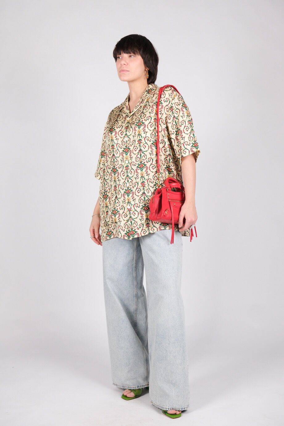 image 3 Шёлковая рубашка с принтом и надписью на спине