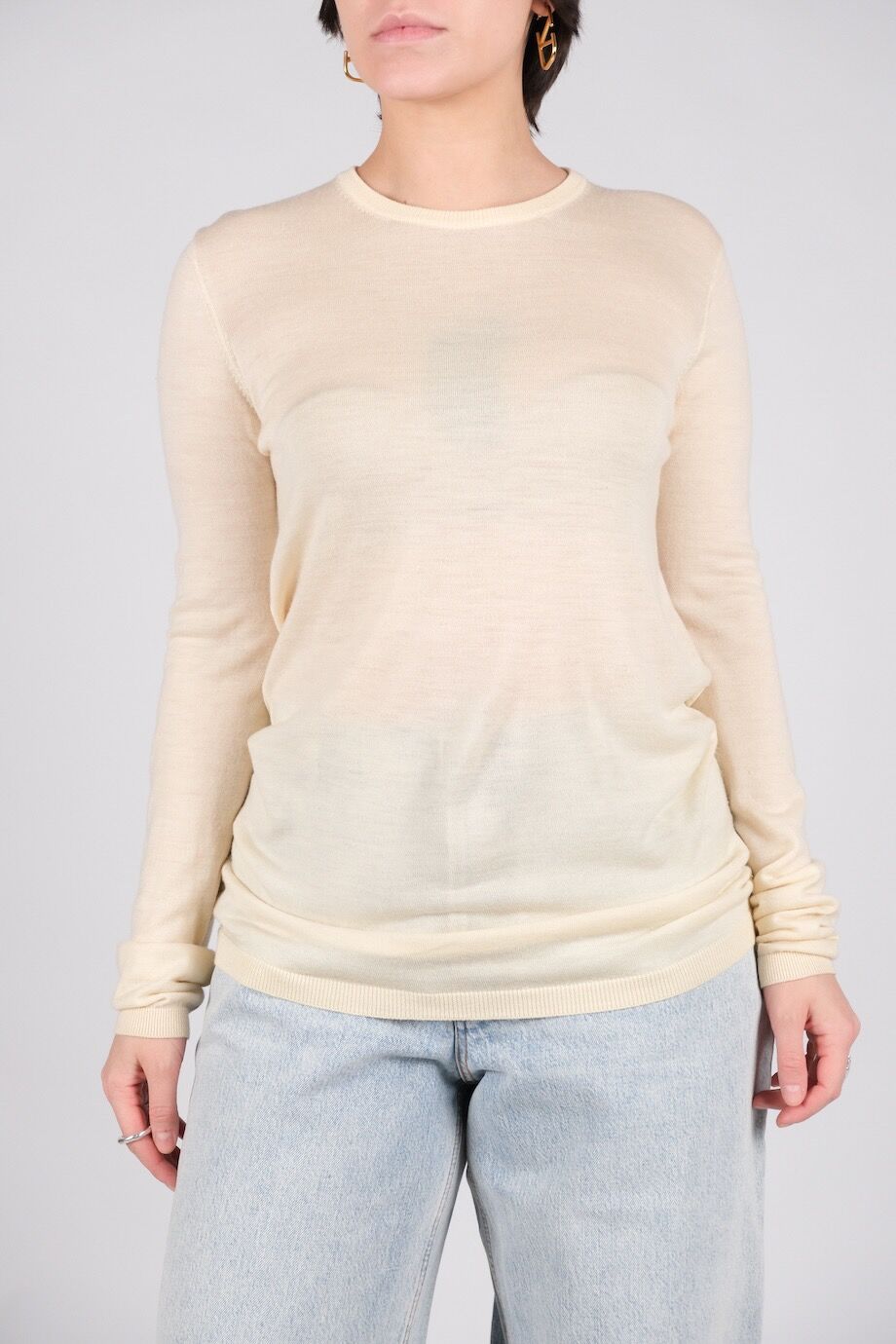 image 1 Джемпер молочного цвета с круглым воротом