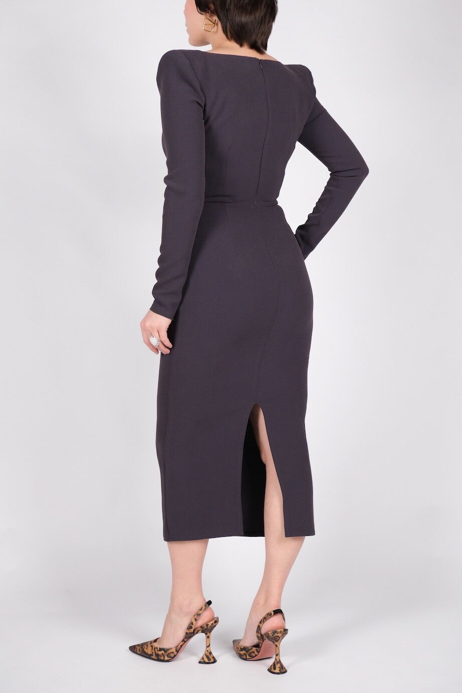 image 3 Платье фиолетового цвета с подплечниками