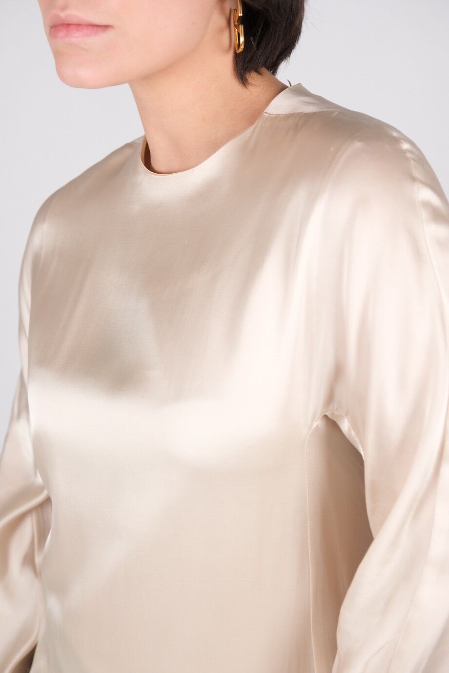 image 4 Платье с длинным рукавом жемчужного цвета