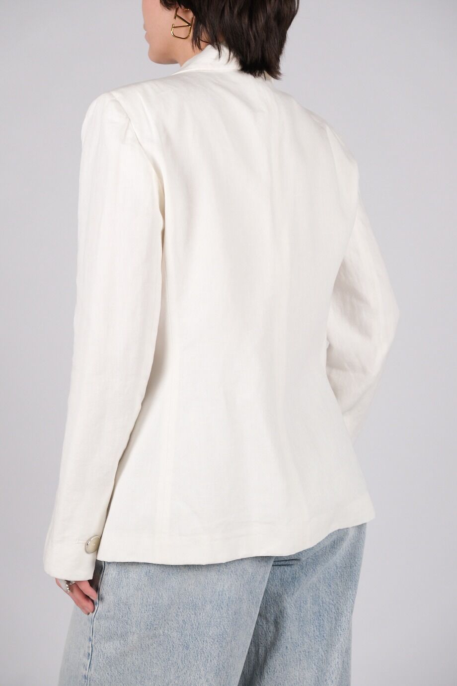 image 3 Жакет льняной белого цвета