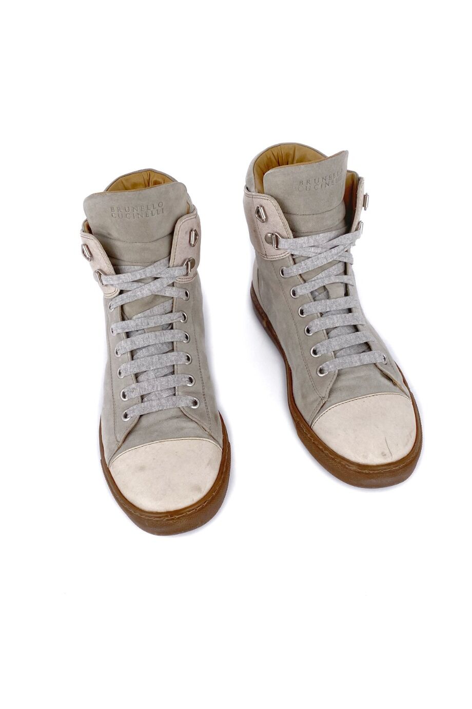 image 2 Высокие кеды бежевого цвета