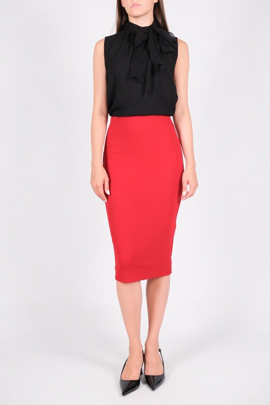 image 1 Юбка-карандаш красного цвета с молнией