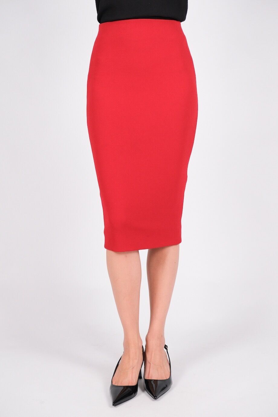 image 2 Юбка-карандаш красного цвета с молнией