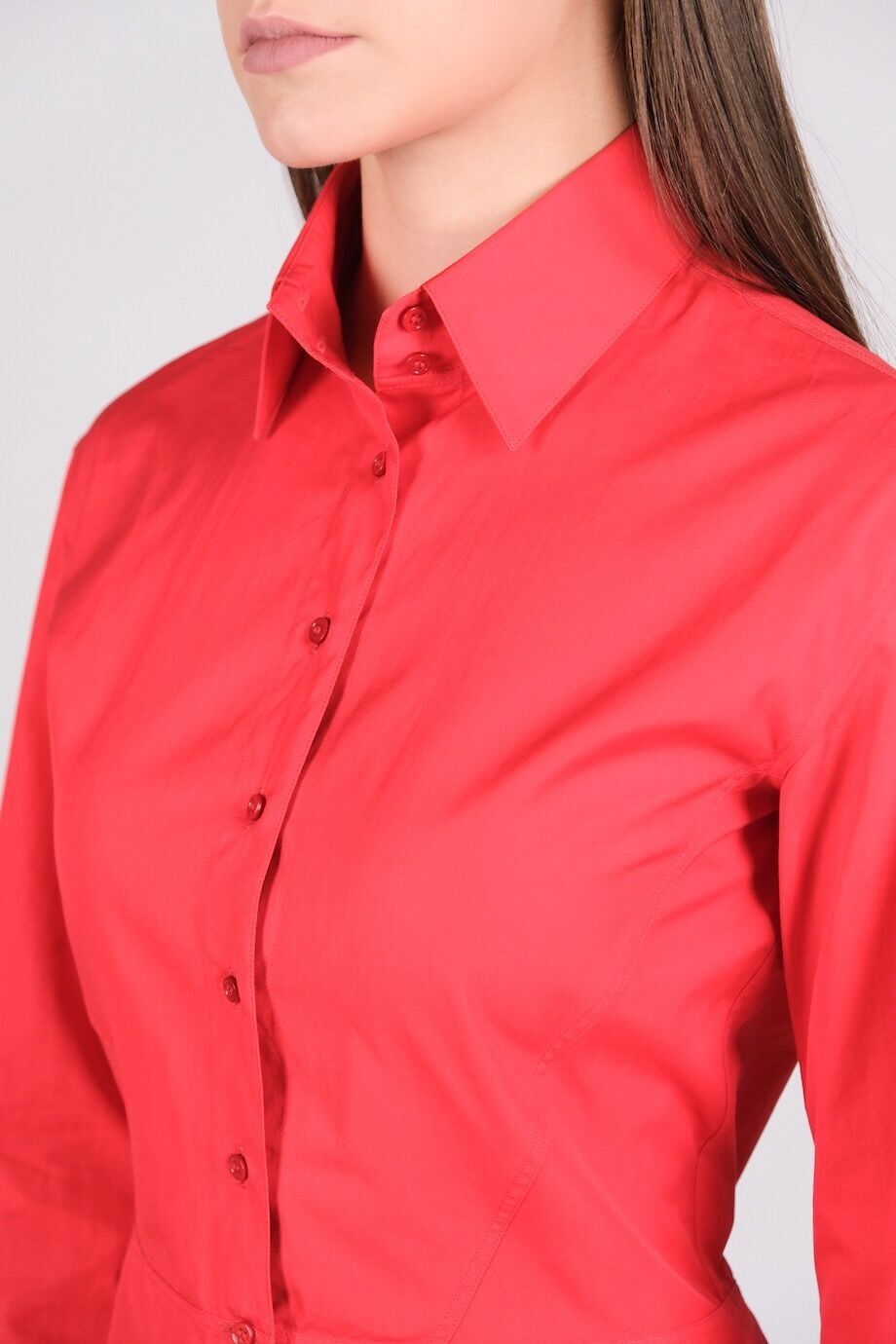 image 4 Рубашка красного цвета с драпировкой сзади
