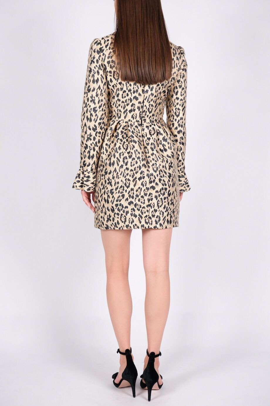 image 3 Жаккардовое платье золотистого цвета с черным анималистичным принтом