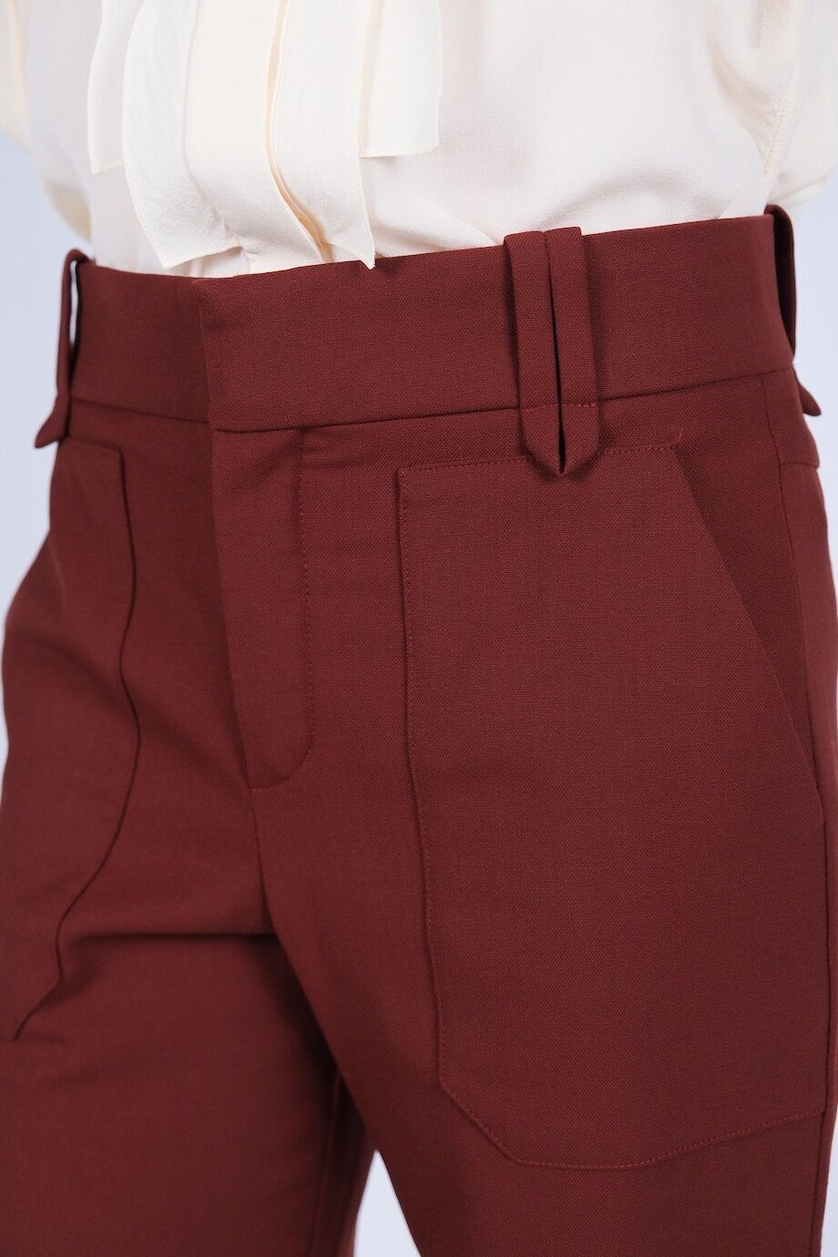 image 5 Брюки терракотового цвета с накладными карманами
