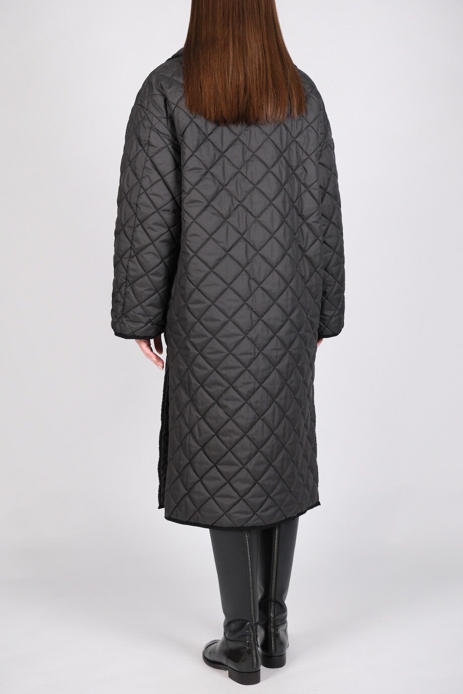 image 3 Стеганное пальто черного цвета