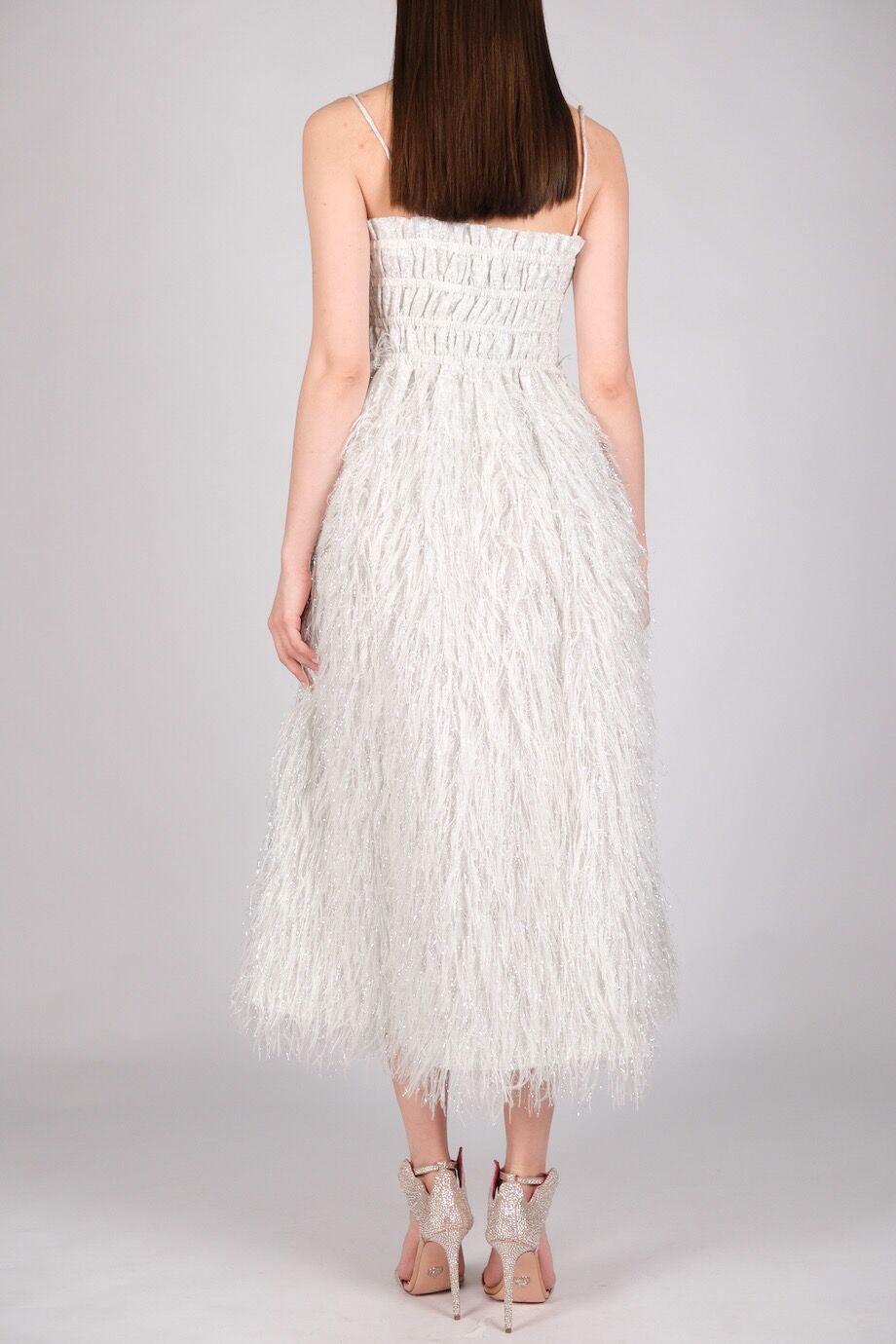 image 3 Платье на бретелях серебристого цвета с люрексом