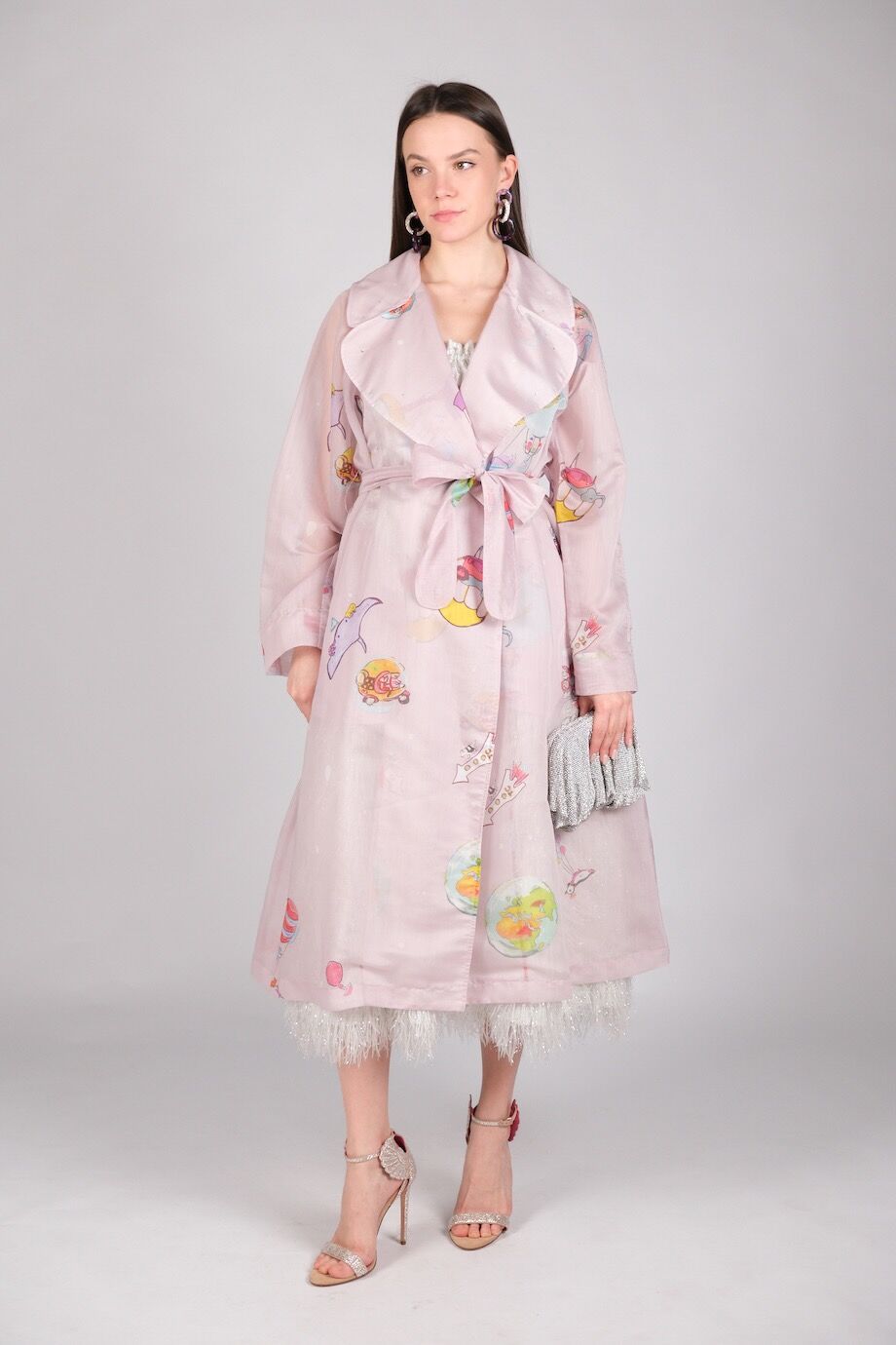 image 1 Летний плащ розового цвета с принтом