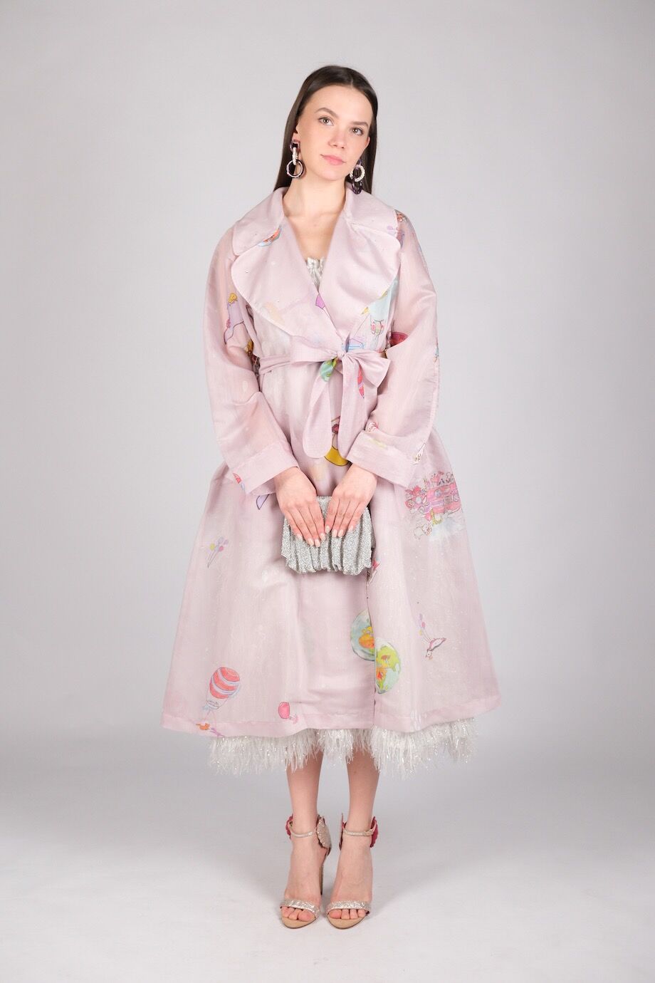 image 2 Летний плащ розового цвета с принтом