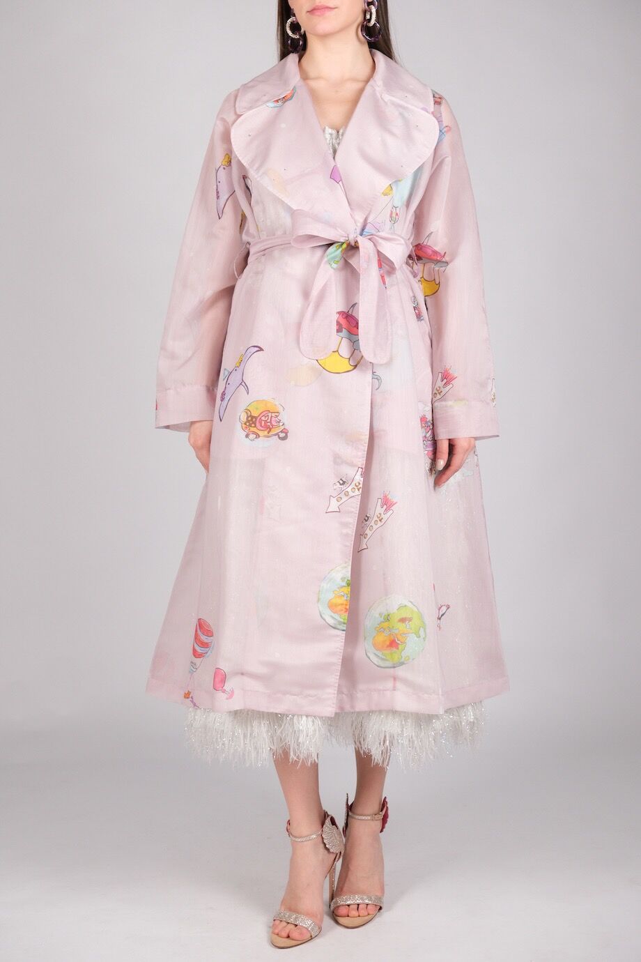 image 3 Летний плащ розового цвета с принтом