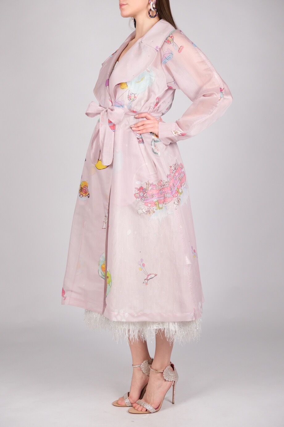 image 4 Летний плащ розового цвета с принтом