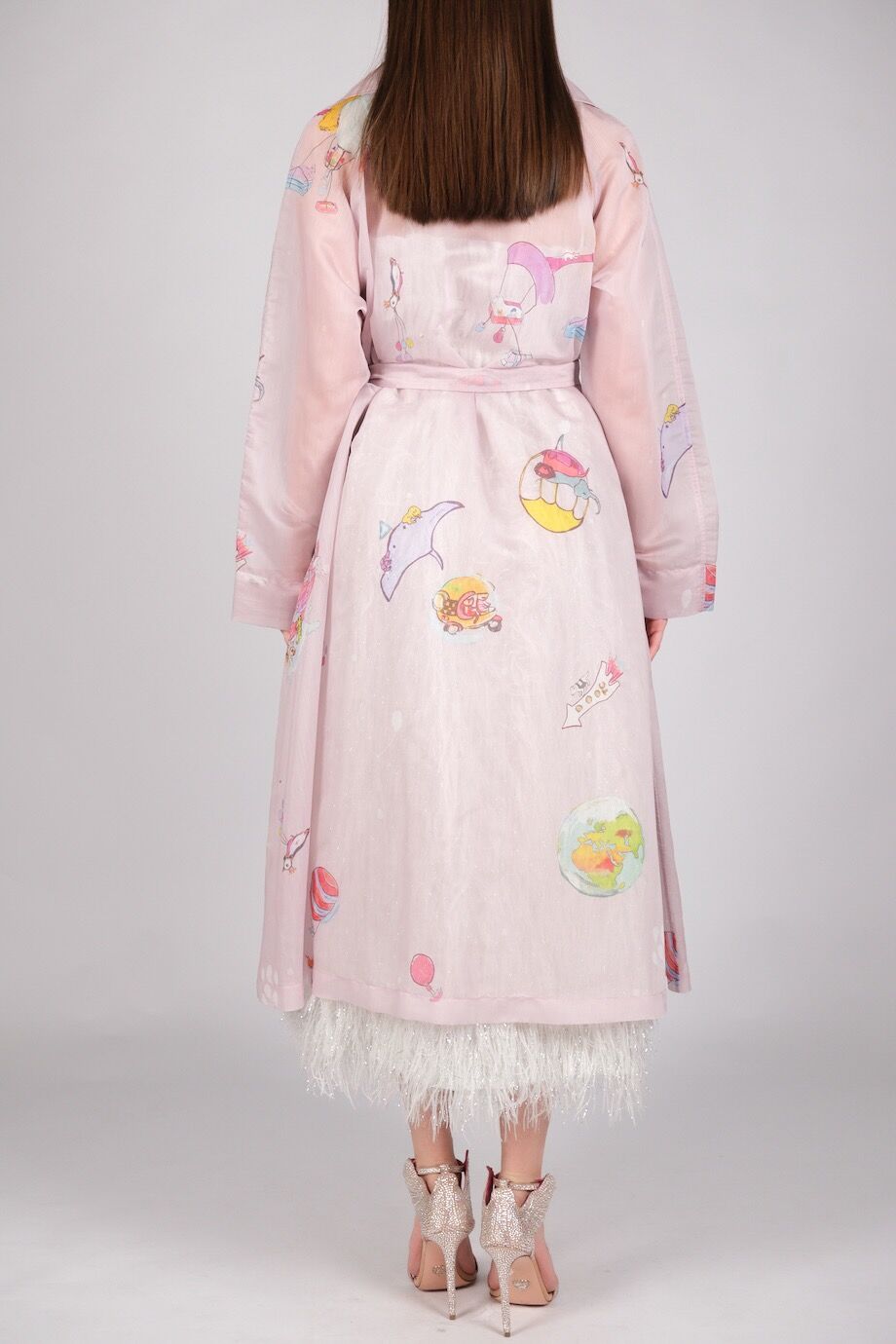 image 5 Летний плащ розового цвета с принтом