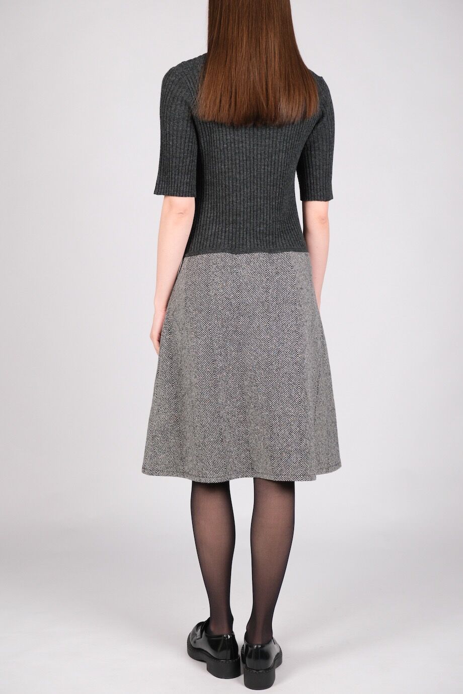 image 3 Комбинированное платье серого цвета