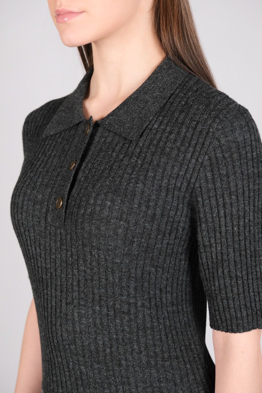 image 4 Комбинированное платье серого цвета