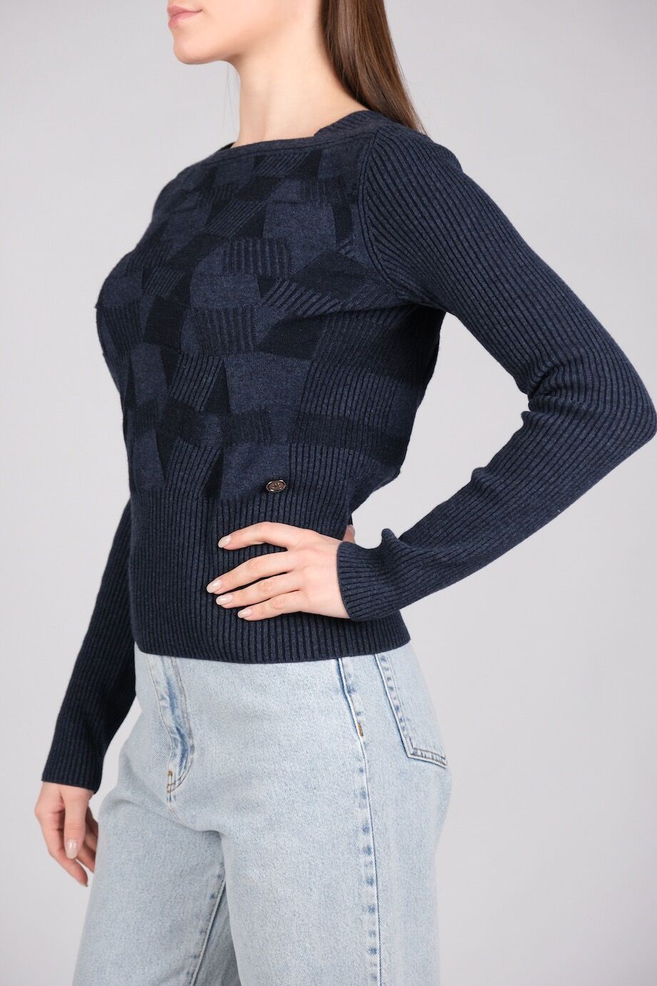 image 2 Кашемировый джемпер синего цвета