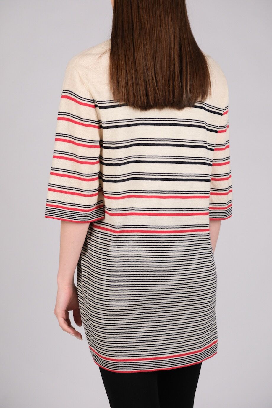 image 3 Кардиган молочного цвета в красно-черные полоски