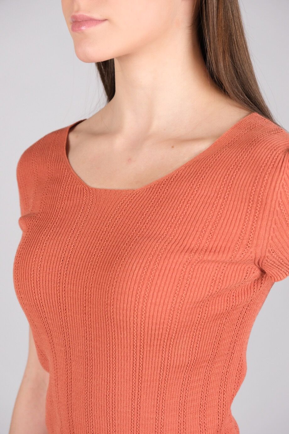 image 3 Трикотажный топ терракотового цвета с люрексом