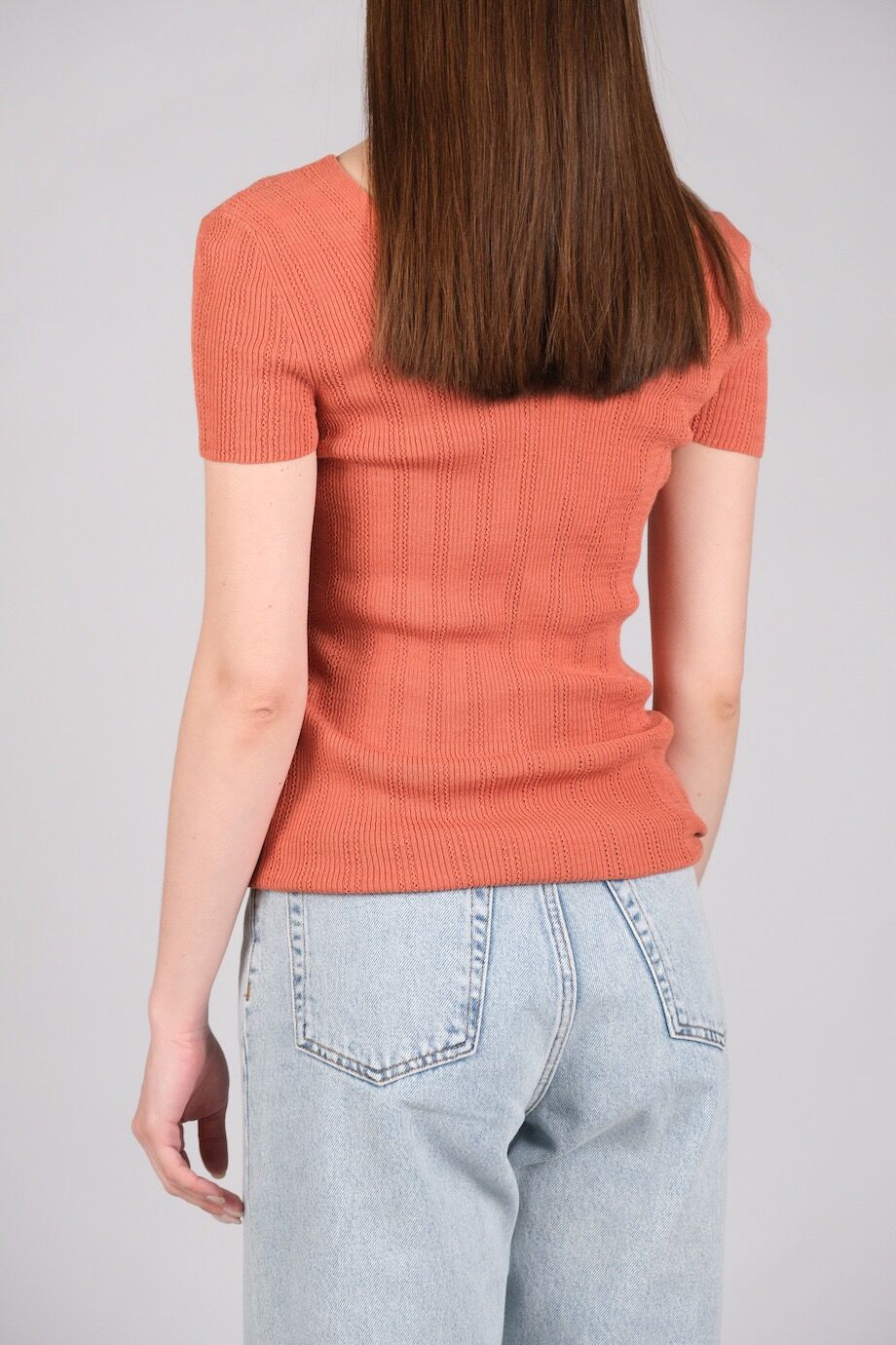 image 4 Трикотажный топ терракотового цвета с люрексом