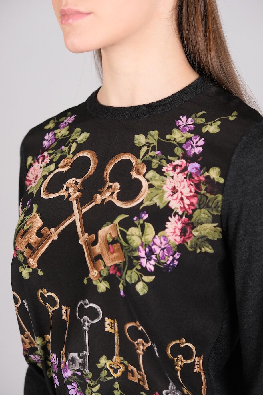 image 4 Комбинированный джемпер с принтом ключи