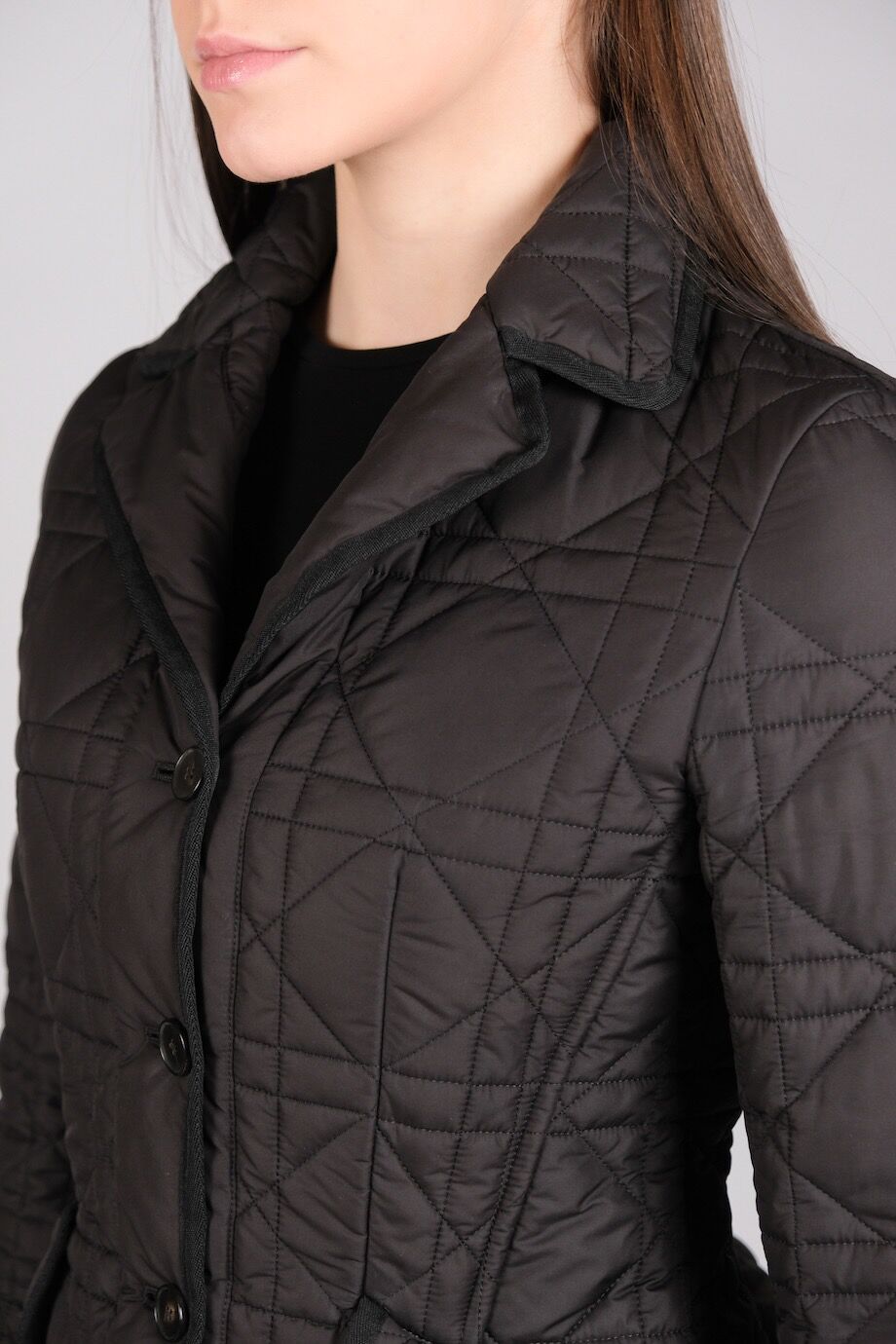 image 4 Стеганная куртка черного цвета