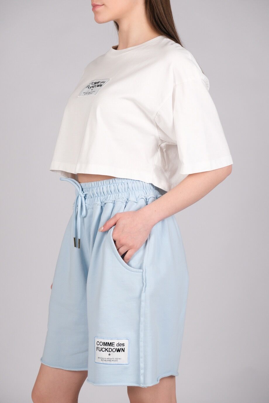 image 2 Шорты голубого цвета с лого