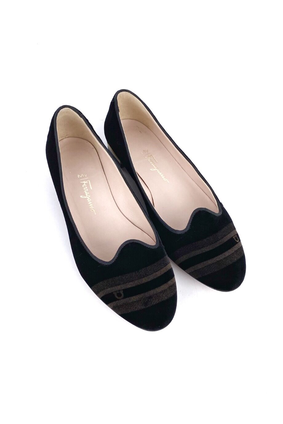 image 1 Бархатные балетки черного цвета