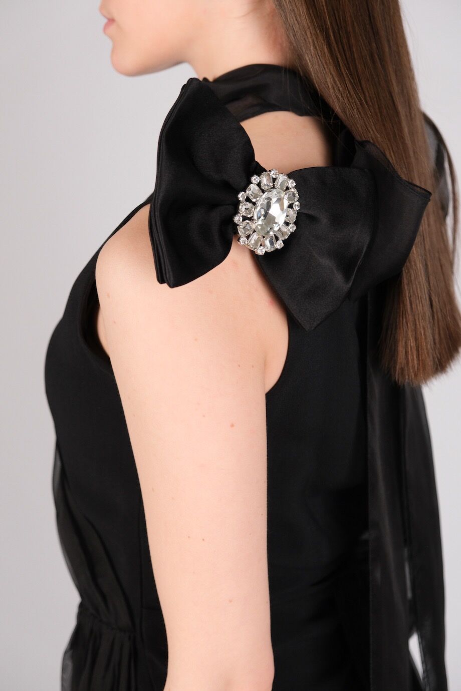 image 4 Асимметричное платье черного цвета с прозрачным верхом