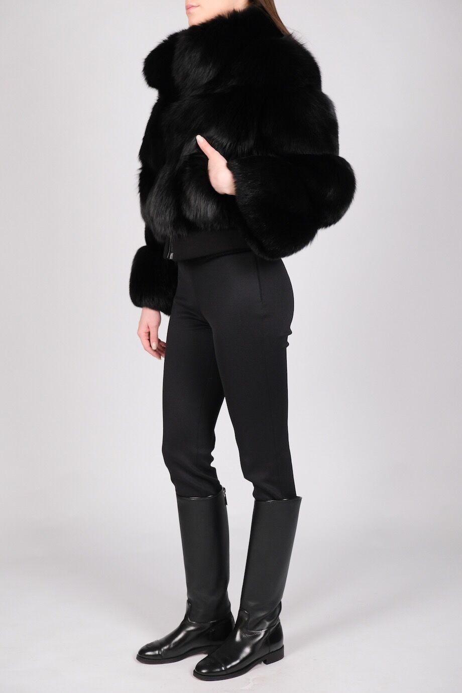 image 2 Бомбер из песца чёрного цета