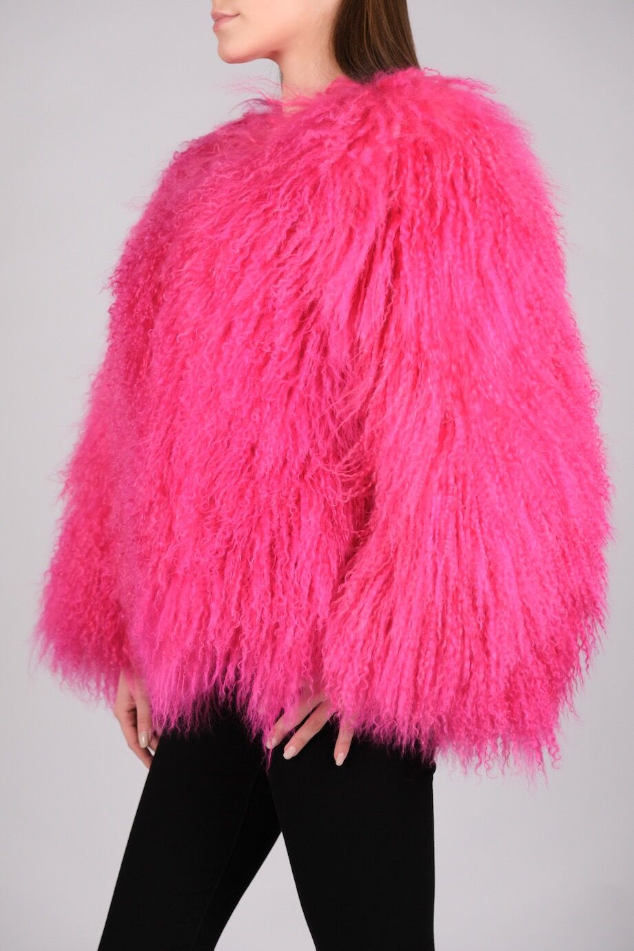 image 3 Шуба из ламы розового цвета