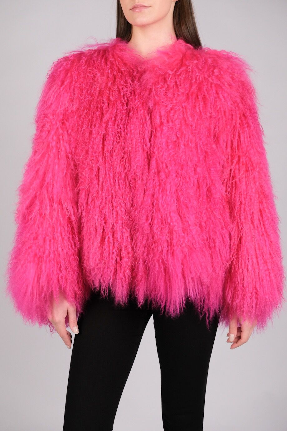 image 2 Шуба из ламы розового цвета