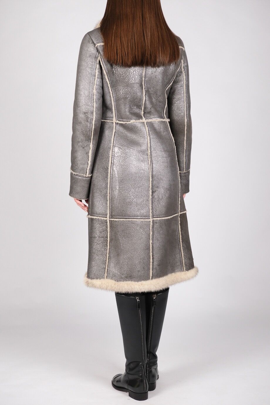 image 3 Дубленка с металлизированным напылением и норковой отделкой