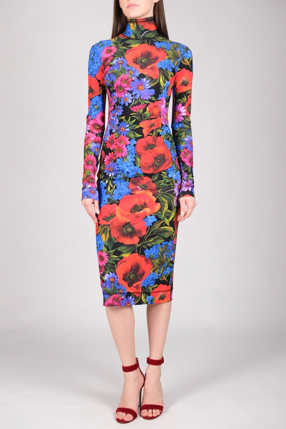 image 1 Платье из эластичной ткани с ярким цветочным принтом