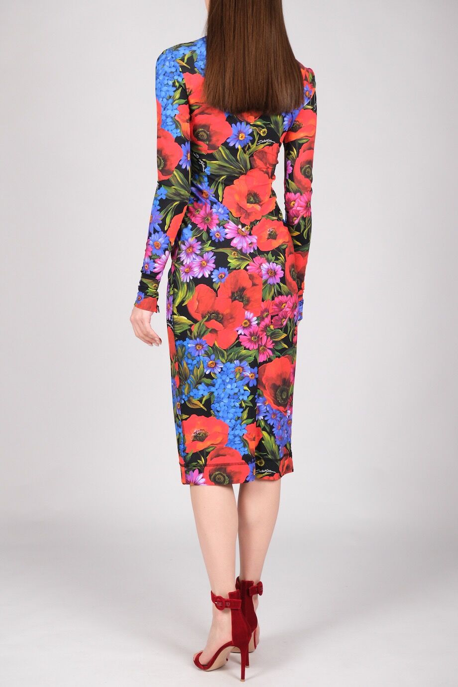 image 3 Платье из эластичной ткани с ярким цветочным принтом