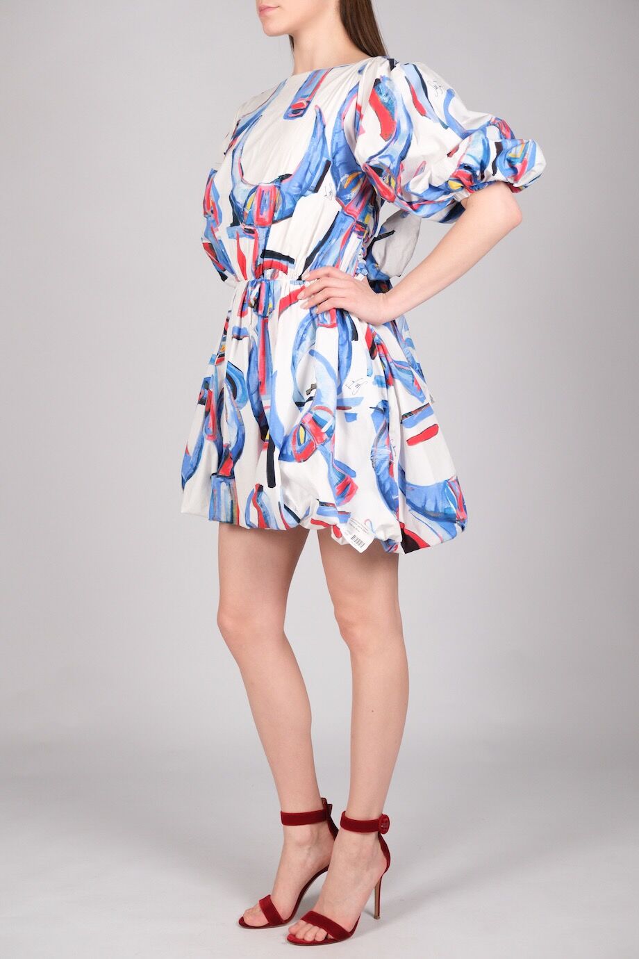 image 2 Платье с открытой спиной белого цвета с принтом