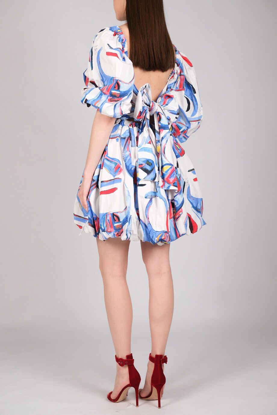 image 3 Платье с открытой спиной белого цвета с принтом