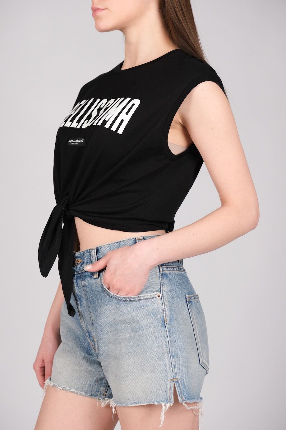 image 2 Топ укороченный черного цвета на завязках