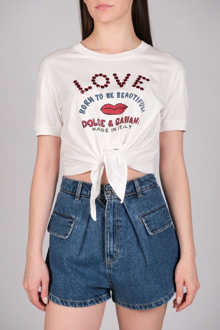 image 1 Футболка укорочённая белого цвета на завязках