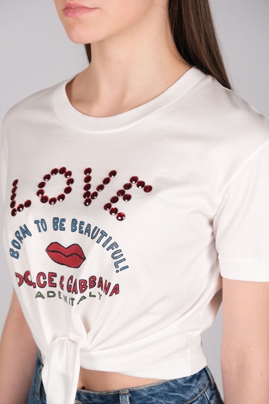 image 4 Футболка укорочённая белого цвета на завязках