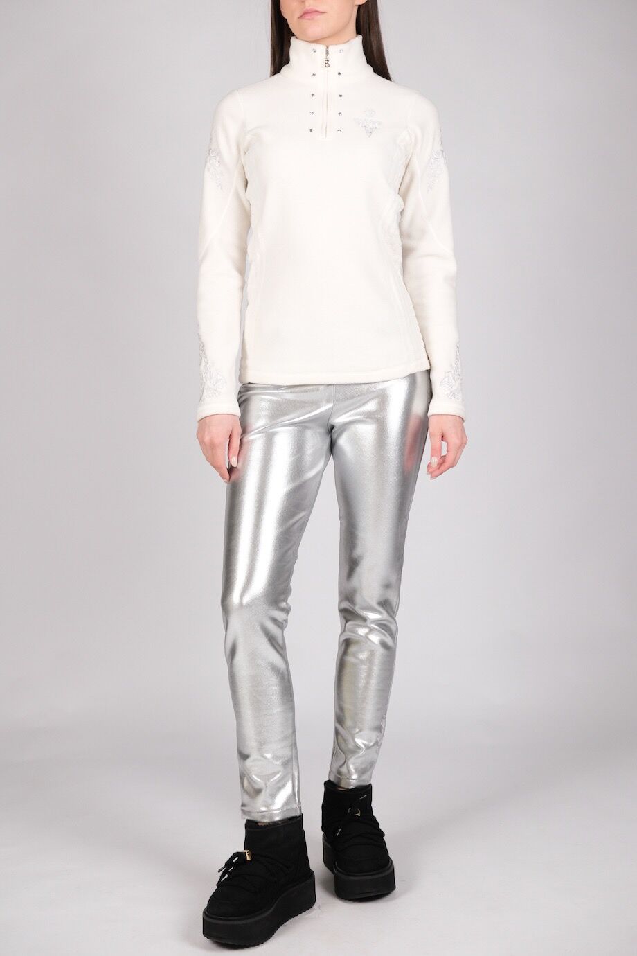 image 1 Леггинсы цвета металлик